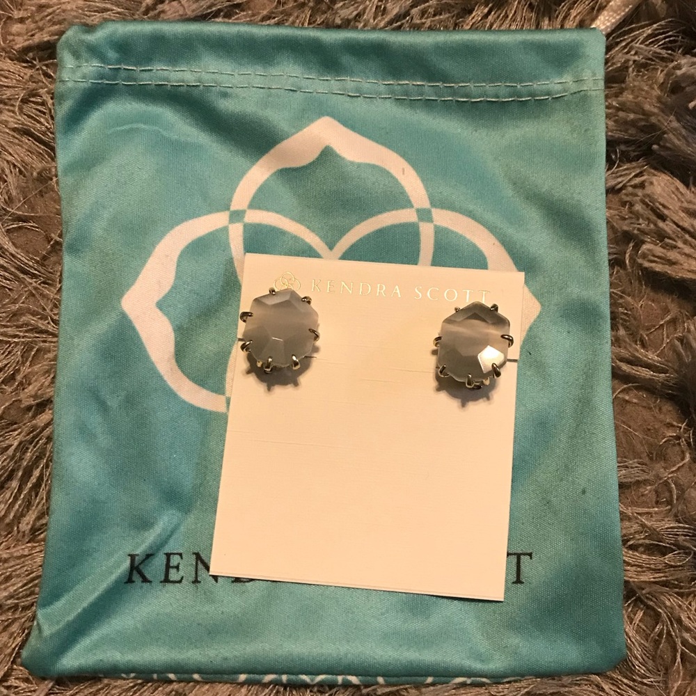 Kendra Scott Slate Grey Morgan Clip On Earrings